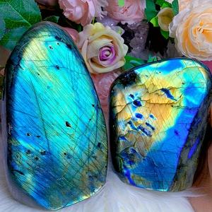 סיטונאי באיכות גבוהה מנצנצת קריסטל לברדורייט גביש נטול צורה תליית קישוטים כחולים ריפוי קישוטים כחולים מתאימים - Product Image 4