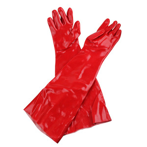 قفازات عمل صناعية طويلة الأكمام 60 سم من المطاط البلاستيكي مغطاة بالكامل مقاومة للمواد الكيميائية والتآكل والثقب - Product Image 5