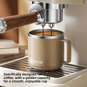 Mug à café isotherme en acier inoxydable 304 à <span class=keywords><strong>double</strong></span> paroi avec couvercle, design épuré, tasse de bureau, isolation thermique 6 heures, portable pour boissons chaudes - Product Image 4