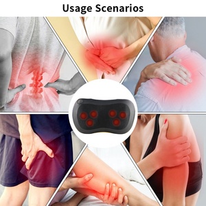 Coussin de massage électrique Shiatsu avec 4 têtes de massage, double pétrissage rotatif et <span class=keywords><strong>chauffage</strong></span> pour la maison, la <span class=keywords><strong>voiture</strong></span> et le bureau - Product Image 5