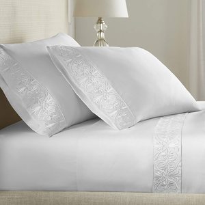 Juego de ropa de cama de Hotel de 5 estrellas, Marco bordado de 100% algodón, sábana blanca, juego de <span class=keywords><strong>fundas</strong></span> de edredón, venta al por mayor - Product Image 3