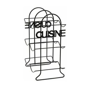 Porte-bouteilles décoratif en métal noir 20x16x34cm, 3 étagères, 2 fentes, pour la cuisine - Product Image 1
