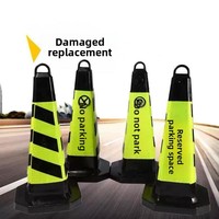 Interdiction de stationnement – Cones de signalisation en caoutchouc réfléchissants pour la circulation routière – Barrière de signalisation modulable