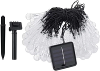 Guirlandes lumineuses solaires rechargeables à LED blanc chaud en forme de goutte d'eau, 8 modes, intérieur/extérieur, jardin, décoration de fête de Noël