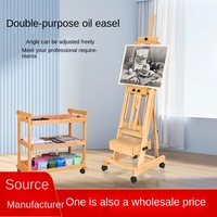 Chevalet de peinture en bois de hêtre double usage avec tiroir, chevalet d'art pliable sur pied pour étudiants, utilisation en studio de peinture à l'huile