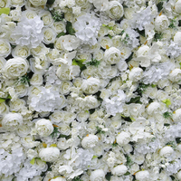Mur de fleurs artificielles 3D Martina en roses blanches, toile de fond faite à la main en soie longue durée pour mariages, fêtes, événements, fête des mères, Nouvel An