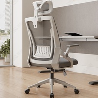 Chaise de bureau ergonomique moderne en maille, dossier haut, soutien lombaire réglable, pivotante en nylon