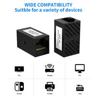 Acoplador RJ45 conector Ethernet adaptador hembra a hembra Cat6 Cat5e Cat5 extensor de Cable en línea para extensión de red