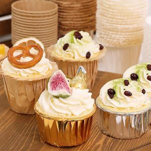 3oz addensato oro argento pellicola gocciolante rotolo resistente al calore torta tazza di carta Muffin portabicchieri Cupcake al forno - Product Image 3