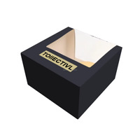 Caja de Embalaje Plegable Cuadrada Personalizada para Gorras de Béisbol, Fabricada con Cartón Reciclado Blanco, Impresión con Efecto Desvanecido y Ventana Transparente de PVC