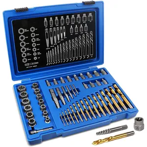 Xách tay 49pcs xoắn ốc đa spline vít extractor Nut Remover Set trái tay coban khoan bit công cụ thiết lập - Product Image 1
