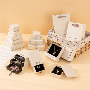 Estuche <span class=keywords><strong>de</strong></span> Lujo <span class=keywords><strong>de</strong></span> Papel Texturizado para Joyas, Organizador <span class=keywords><strong>de</strong></span> Viaje con Cajón para Collares y Pendientes, Estuche <span class=keywords><strong>de</strong></span> Regalo Personalizado - Product Image 1