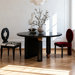 Table <span class=keywords><strong>à</strong></span> <span class=keywords><strong>manger</strong></span> ronde en bois massif moderne de qualité supérieure avec plateau épais <span class=keywords><strong>et</strong></span> base sur piédestal stable pour <span class=keywords><strong>salle</strong></span> <span class=keywords><strong>à</strong></span> <span class=keywords><strong>manger</strong></span>, <span class=keywords><strong>cuisine</strong></span> <span class=keywords><strong>et</strong></span> appartement - Product Image 5