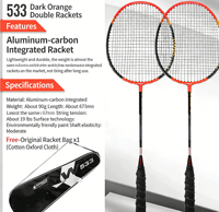 Raquette de badminton en aluminium durable de haute qualité avec pointe souple pour enfants, vente en gros