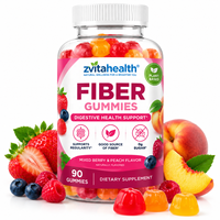 Gummies de fibres à marque privée OEM, 5g par portion, 90 unités, sans sucre, soutien digestif, service d'emballage personnalisé