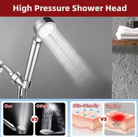 Filtre de pommeau de douche à main chromé ABS à économie d'eau haute pression de conception simple avec coton PP pour accessoires de salle de bain