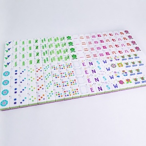 Fichas de mahjong americanas de acrílico color rojo rosado, diseño de cuatro capas con bloques de color, juego de mahjong estilo americano para uso doméstico, un set de regalo - Product Image 4