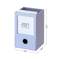 Organisateur de bureau moderne 2027 avec tiroir de rangement et porte-stylos pour la décoration de la maison, du bureau et de l'espace de travail