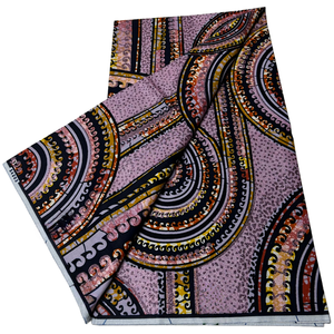 100% שעווה סופר אפריקאי דפוס שעווה סופר אפריקאי זהב בד כותנה אמיתי של בד עץ שעווה אנקרה - Product Image 6