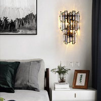 Lampu Dinding Kristal Modern Emas Mewah GreeLustr dengan Lampu Putih Hangat untuk Ruang Tamu dan Samping Tempat Tidur