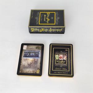 Boîte à couvercle et fond noirs durables avec bordure dorée pour cartes à jouer, <span class=keywords><strong>jeu</strong></span> <span class=keywords><strong>de</strong></span> cartes <span class=keywords><strong>Lenormand</strong></span> <span class=keywords><strong>de</strong></span> luxe doré magique - Product Image 5