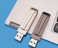 Flash Drive USB2.0/3.0 2 in 1 Dual Port Type-C Logam Putar Grosir, Kapasitas Besar 32GB 64GB untuk Ponsel dan Komputer