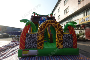 Glissade gonflable d'obstacles de la jungle <span class=keywords><strong>avec</strong></span> tunnel |   Aire de jeux gonflable commerciale en plein air - Product Image 2