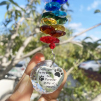 Regalos Conmemorativos para Mascotas, Regalo de Recuerdo para la Pérdida de un Perro, Atrapasoles Arcoíris, Cristales, Prismas, Decoración Colgante para Jardín
