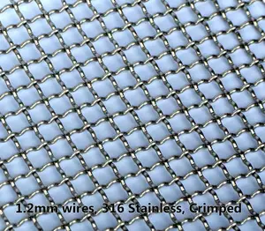 6 7 8 10 12 örgü kaba kıvrımlı 316 316L paslanmaz çelik dokuma tel örgü elek