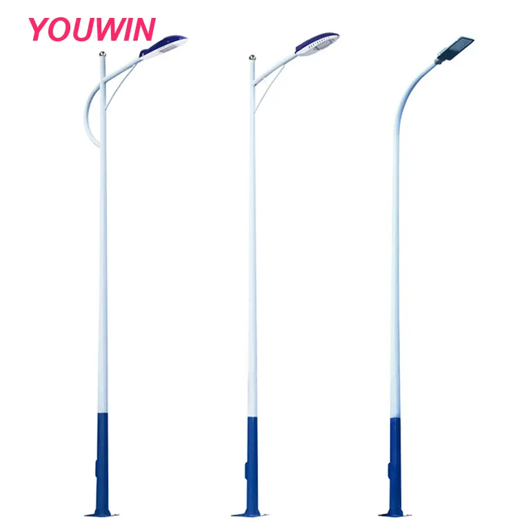 Lampadaire en acier galvanisé de haute qualité, 3m, 4m, 6m, 8m, 10m, 12m, 15m, revêtement en poudre