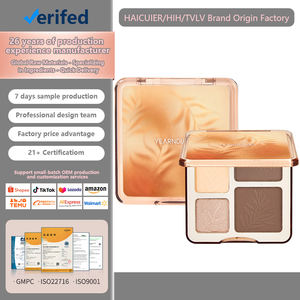 <span class=keywords><strong>Palette</strong></span> de fards à paupières satinés lumineux 4 couleurs rose foncé imperméable, personnalisable avec logo OEM, facile à transporter, par YEARNDIARY - Product Image 1