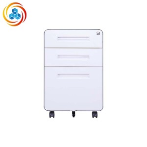 3 Drawer Mobile Pedestal White Lockable Rolling File Cabinet Under <b>Desk</b> Office Storage - Product Image 1