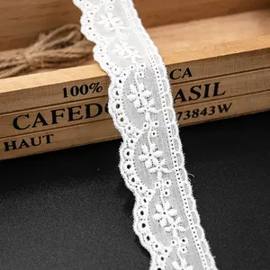 DIY clothing accessories cotton embroidery lace width 2.6 cm lingerie home textile fabric wholesale