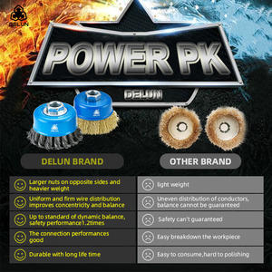 DELUN Kit de 5 brosses métalliques haute performance pour meuleuse d'angle, personnalisable OEM, diamètre 50 mm, élimination agressive de la rouille - Product Image 6