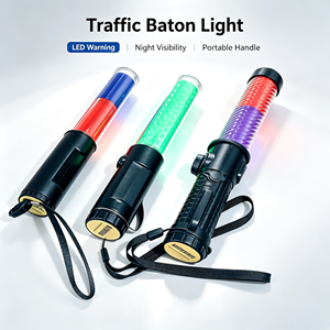 กระบองไฟจราจร LED อเนกประสงค์สำหรับกลางคืน ขนาด 29 ซม. 27 ซม. 26 ซม. ทำจากพลาสติก ABS พร้อมเสียงเตือนสำหรับเจ้าหน้าที่รักษาความปลอดภัย - Product Image 1