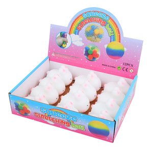 Stress Toy Rabbit Stress Squeeze Toy Anti-Anxiety Funny Pink Rabbit Rebound Ball <b>Fidget</b> Toy - Product Image 4