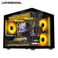 Boîtier d'ordinateur de bureau Lovingcool, nouveau modèle Matx Itx, tour moyenne, avec verre trempé, boîtier de jeu pour PC