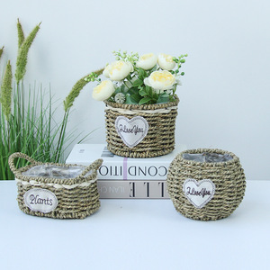 Fournitures de rangement pour la décoration intérieure panier de plantes tissé naturel jardinière suspendue en rotin fait à la main pour plantes d'intérieur - Product Image 4