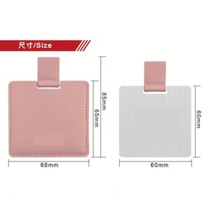 Ultra-Thin Compact Pocket Travel <b>Mirror</b> 6X6cm Mini Handheld Stainless Steel Unbreakable <b>Mirrors</b> With Pu Leather Case - Product Image 3