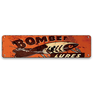 Histoires de poissons personnalisées racontées ici, enseigne en métal véritable, décorations de salle à manger, décoration de rue, art mural 16x4 pouces - Product Image 3