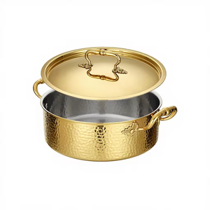 Olla Coreana <span class=keywords><strong>de</strong></span> <span class=keywords><strong>Acero</strong></span> <span class=keywords><strong>Inoxidable</strong></span> 304 Martillado, Olla Japonesa Shabu para Cocinar, Ideal para Restaurantes, Apta para Gas e Inducción, Superventas - Product Image 1
