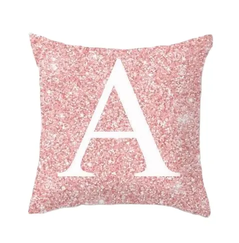 Наволочка 45x45 см, розовая металлическая надпись, персиковая кожа, наволочки, декоративные подушки, наволочка для дивана, украшение для дома