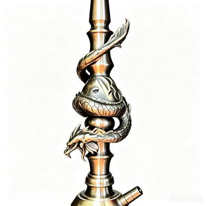 Cachimba de latón con diseño de dragón, pipa de tabaco metálica con base de cristal transparente, para exhibición en salones de fumadores y bares - Product Image 5