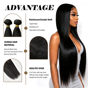 Extensiones de Cabello Humano Liso de 10-30 Pulgadas, 100% Cabello Humano Virgen sin Procesar, 100g, Suaves como Cabello Humano, Doble Capa - Product Image 3