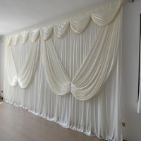 BY250006 personnalisé élégant mariage toile de fond drapé rideaux papillon blanc glace soie pour les événements de fête toile de fond