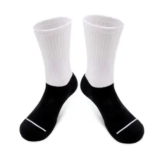 Calze da ciclismo calze da basket in cotone bianco sublimazione bianco con stampa a compressione