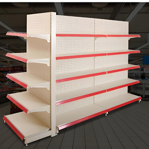 Estanterías Metálicas de Acero Personalizadas, Estanterías de Exhibición al por Mayor, Góndola Negra de Doble Cara, Estanterías de Supermercado, Estanterías de Venta al por Menor - Product Image 2