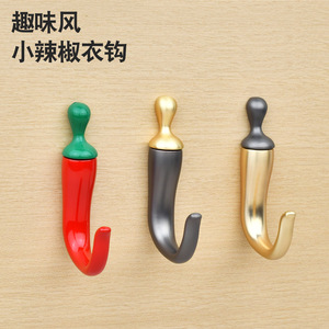 Chili Shaped <b>Wall</b> <b>Hook</b> Red Green Coat <b>Hook</b> Single <b>Hook</b> <b>Wall</b> Mounted Entryway <b>Key</b> Holder 10-15kg Load Capacity - Product Image 3
