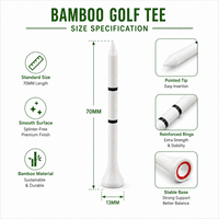 Vente en gros de tees de golf personnalisés avec logo OEM, en bambou/bois, plusieurs tailles 42-83 mm et couleurs, approvisionnement en vrac professionnel