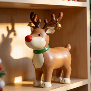 Linda Estatuilla de Resina de <span class=keywords><strong>Reno</strong></span> <span class=keywords><strong>Rudolf</strong></span> - Decoración Navideña para el Hogar, Regalo Festivo Personalizado por Bozhiyi - Product Image 2